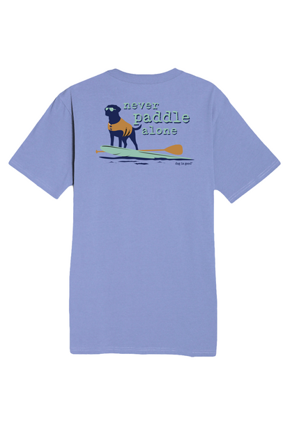 T-shirt: Never Paddle Alone (Periwinkle)