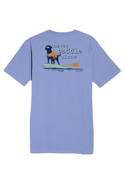 T-shirt: Never Paddle Alone (Periwinkle)