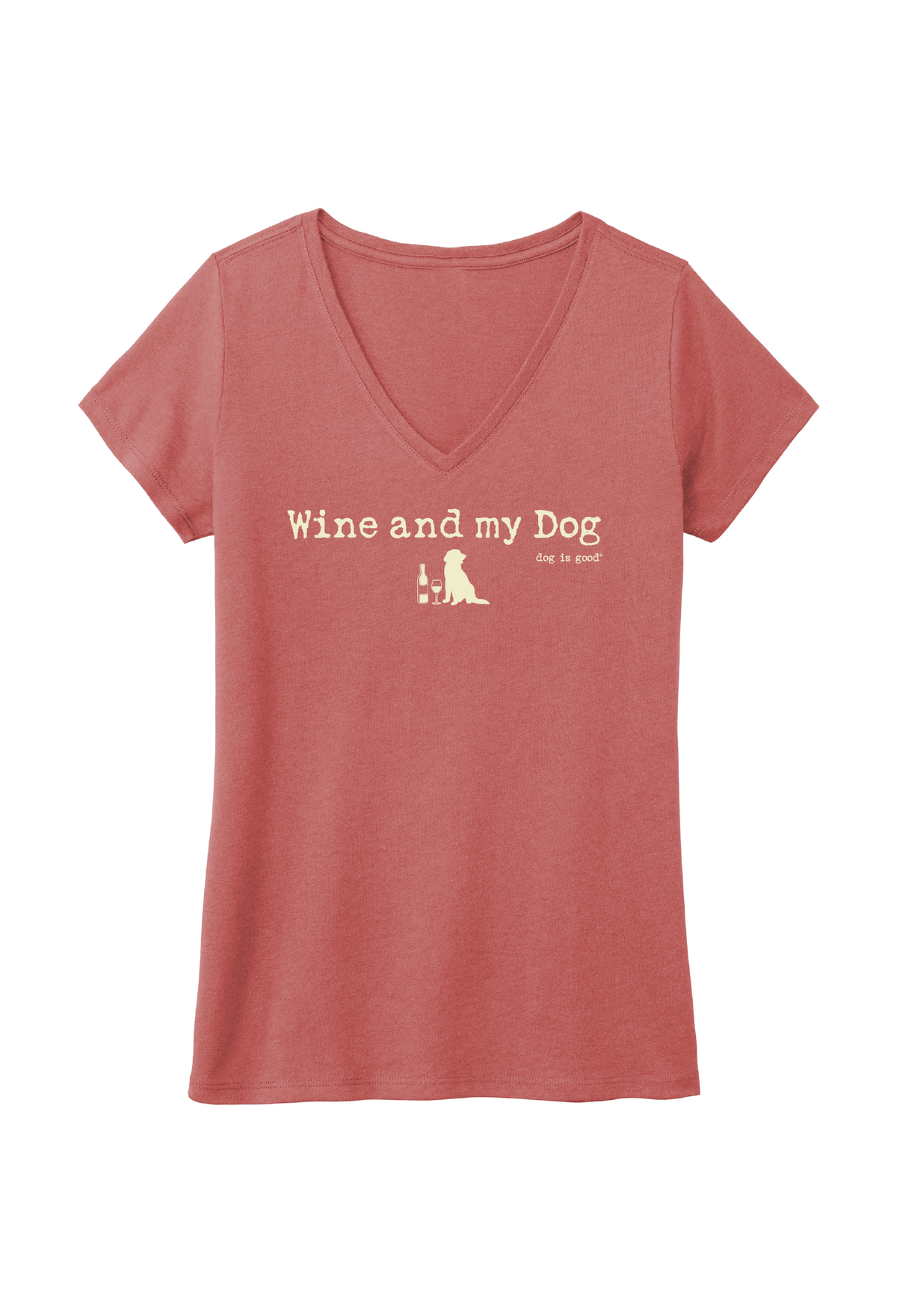 T-shirt: Wine and my Dog (Women, Blush Frost)