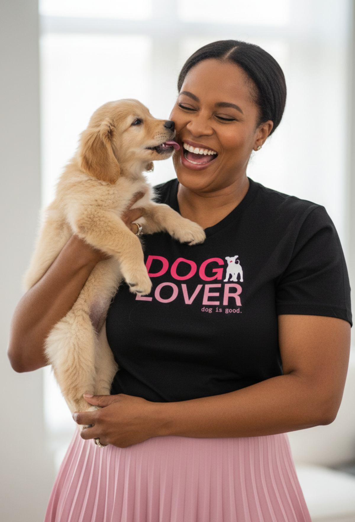 T-shirt: Dog Lover Puppy Heart (Black)