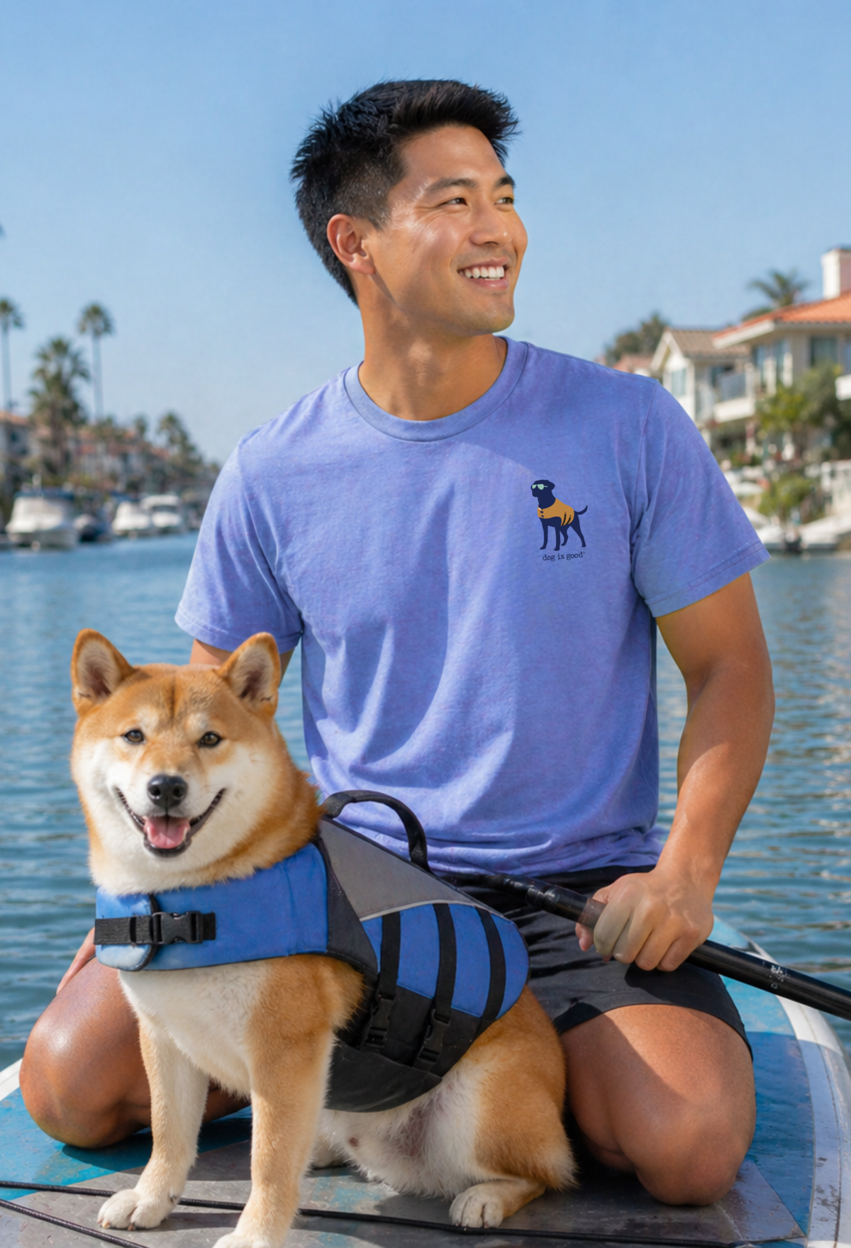 T-shirt: Never Paddle Alone (Periwinkle)