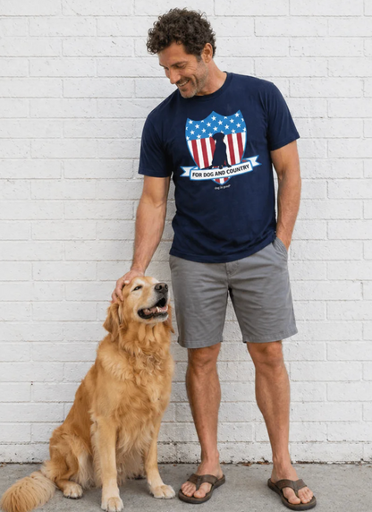 T-Shirt: For Dog and Country (Navy)