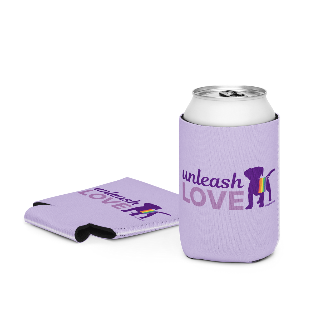 purple dog koozie