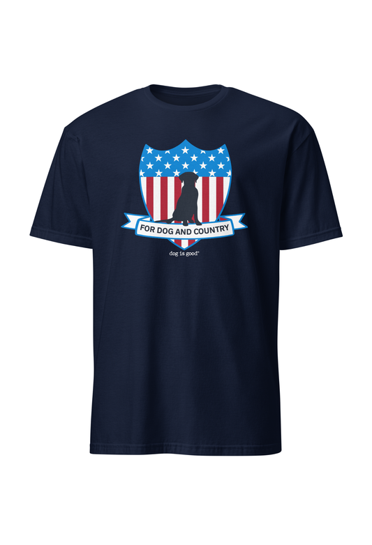 T-Shirt: For Dog and Country (Navy)
