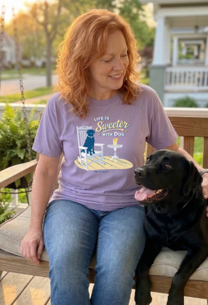 T-shirt: Life is Sweeter with Dog (Lavender)