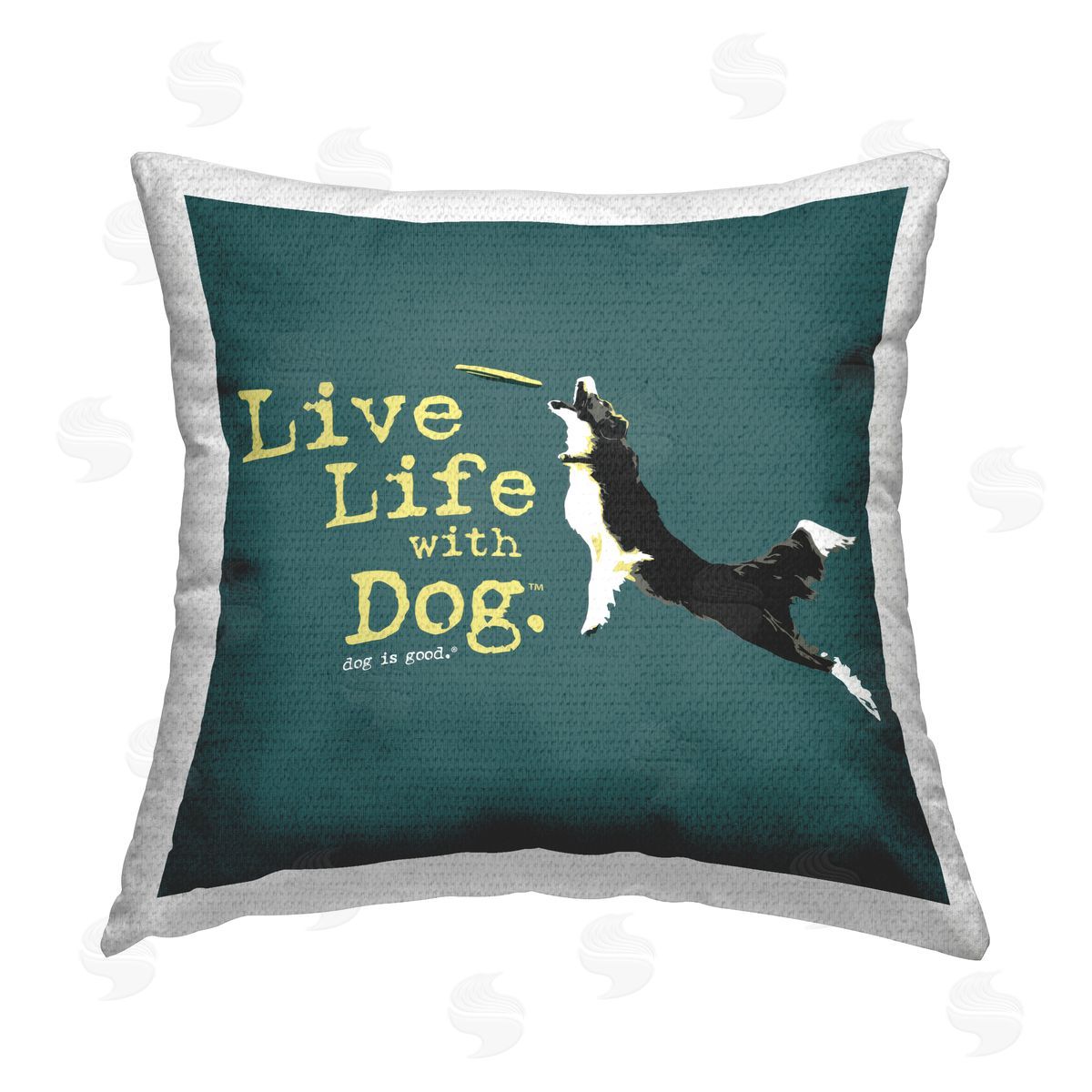 Dog is Good | Dog Playing Fetch Phrase Printed Throw Pillow