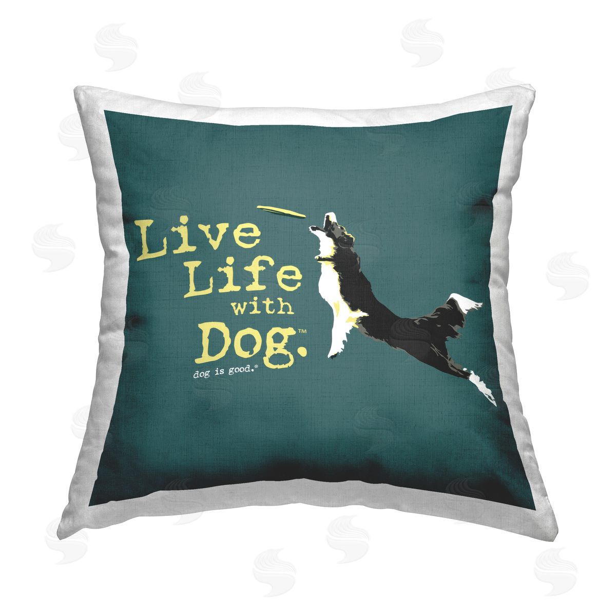 Dog is Good | Dog Playing Fetch Phrase Printed Throw Pillow