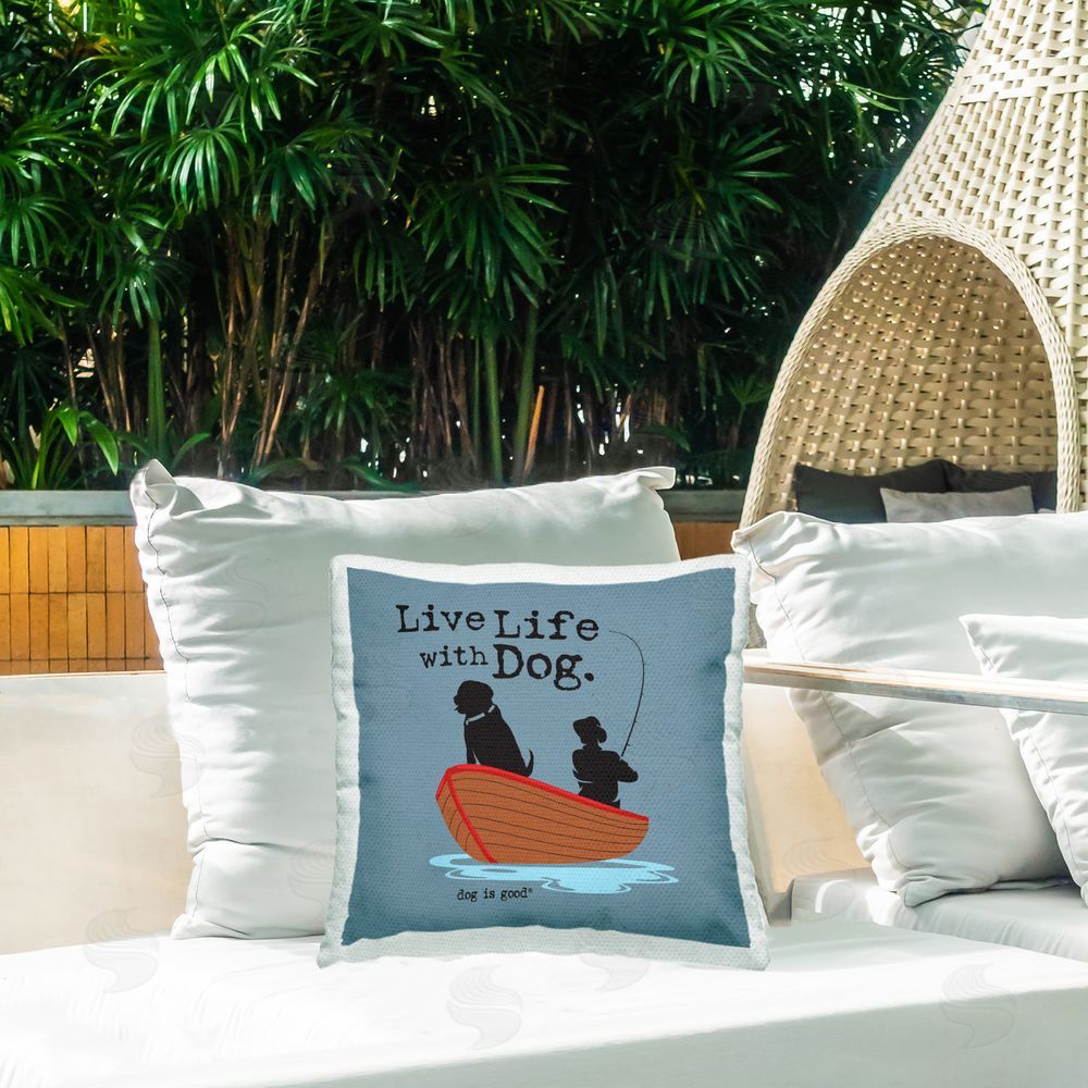 Dog is Good | Boat Life with Dog Printed Throw Pillow